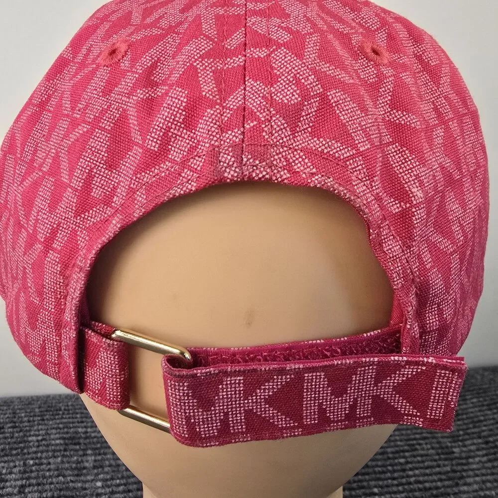 Michael Kors Woman’s Red Baseball Cap Hat Printed MK Logo Adjustable